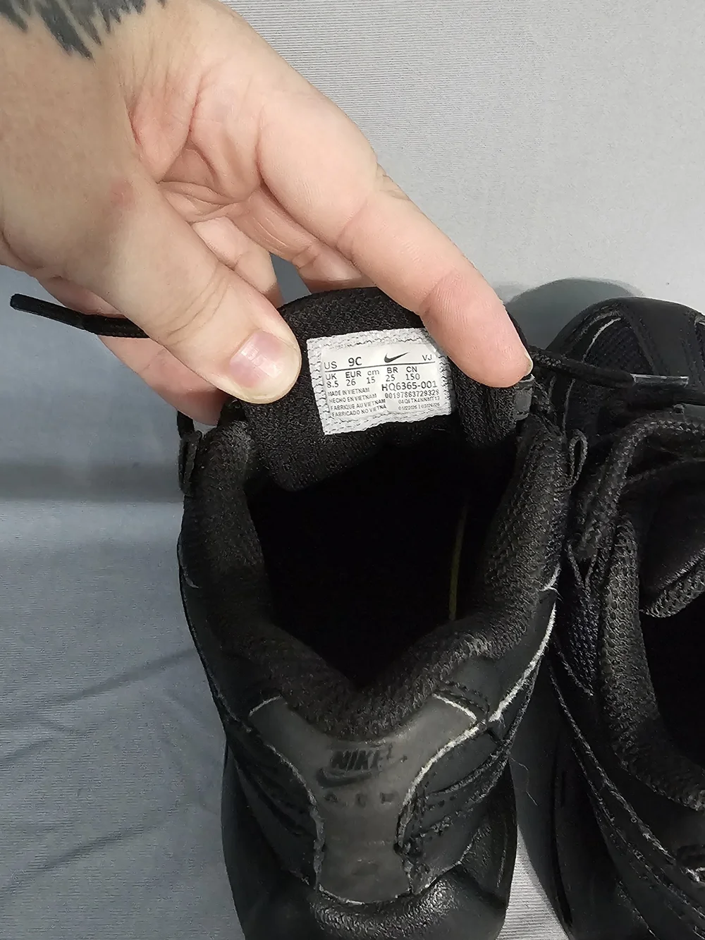 Nike Air Max Kids Black Athletic Sneakers with White Trim